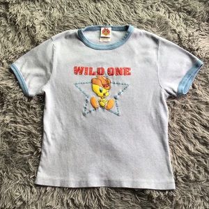 Vintage Tweety Shirt. Ringer, fitted looney tunes